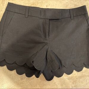J.crew Black Scallop Hem Shorts